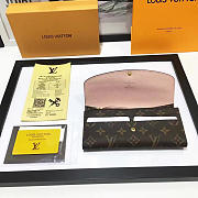 Louis Vuitton Designer Women's Pink Wallet in Monogram Canvas Emilie - 4