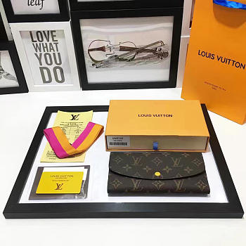 Louis Vuitton Designer Women's Yellow Wallet in Monogram Canvas Emilie