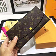 Louis Vuitton Designer Women's Yellow Wallet in Monogram Canvas Emilie - 2