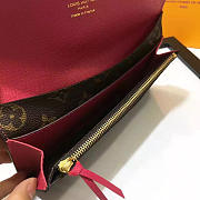 Louis Vuitton Designer Women's Rose Red Wallet in Monogram Canvas Emilie - 4