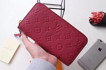 Louis Vuitton ZIPPY Rose Red WALLET Monogram Empreinte Leather M60571