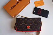 Louis Vuitton Flore Red Wallet Monogram Small Leather M64585 - 3