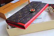 Louis Vuitton Flore Red Wallet Monogram Small Leather M64585 - 4