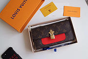 Louis Vuitton Monogram Unisex Long Wallets with Red M62577 - 3