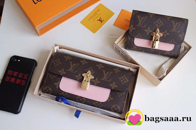 Louis Vuitton Monogram Unisex Long Wallets with Pink - 1