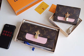 Louis Vuitton Monogram Unisex Long Wallets with Pink