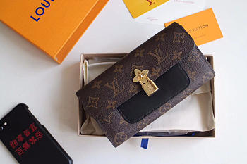 Louis Vuitton Monogram Unisex Long Wallets with Black