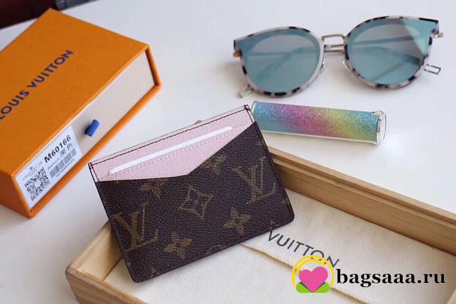 Louis Vuitton Neo Porte Cartes Monogram Macassar Canvas with Pink M60166 - 1