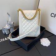 Chanel Boy Hangbag Calfskin White with Gold Hardware AS0130 - 2