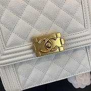 Chanel Boy Hangbag Calfskin White with Gold Hardware AS0130 - 4