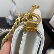 Chanel Boy Hangbag Calfskin White with Gold Hardware AS0130 - 5