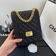 Chanel Boy Hangbag Calfskin Black with Gold Hardware AS0130 - 3