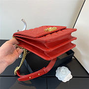 Chanel Boy Hangbag Calfskin Red with Gold Hardware AS0130 - 5