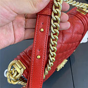 Chanel Boy Hangbag Calfskin Red with Gold Hardware AS0130 - 2