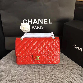 Chanel Jumbo Cowskin Flap Red Bag With Gold Hardware 25cm