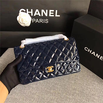 Chanel Jumbo Cowskin Flap Navy Blue Bag With Gold Hardware 25cm
