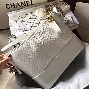 Chanel Gabrielle Snakeskin small hobo bag White 20cm - 4