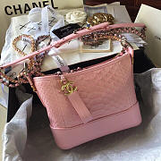 Chanel Gabrielle Snakeskin small hobo bag Pink 20cm - 2