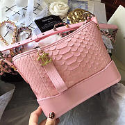 Chanel Gabrielle Snakeskin small hobo bag Pink 20cm - 5