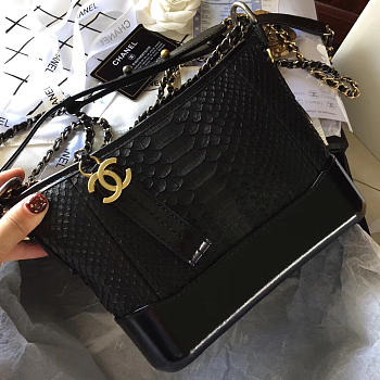 Chanel Gabrielle Snakeskin small hobo bag Black 20cm