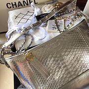 Chanel Gabrielle Snakeskin small hobo bag Silvery 20cm - 6