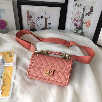 Chanel Original small Cowskin Flap Bag with Pink