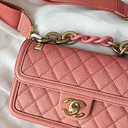 Chanel Original small Cowskin Flap Bag with Pink - 5