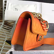 Chanel Original small Cowskin Flap Bag with Orange - 2
