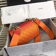 Chanel Original small Cowskin Flap Bag with Orange - 5
