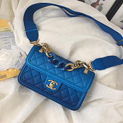 Chanel Original small Cowskin Flap Bag with Blue - 5