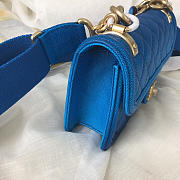 Chanel Original small Cowskin Flap Bag with Blue - 6