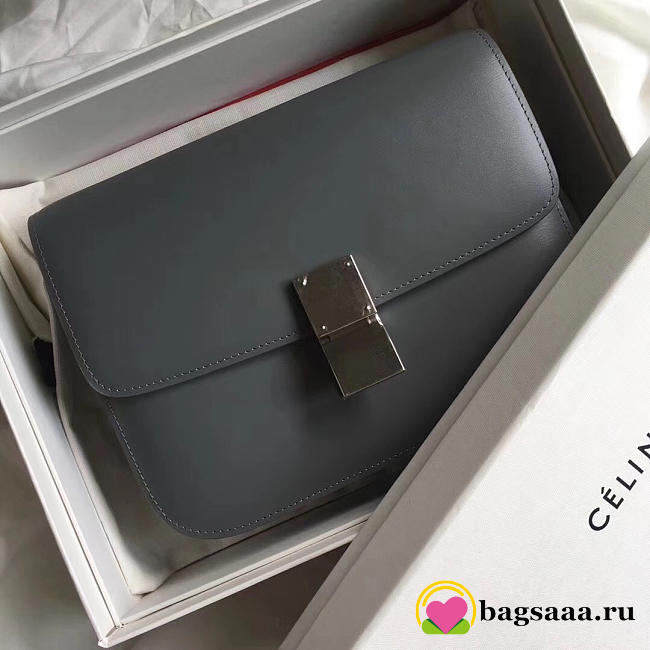 Celine Classic Gray Bag in Box Calfskin Smooth Leather - 1