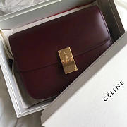 Celine Classic Wine Red Bag in Box Calfskin Smooth Leather - 6