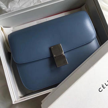 Celine Classic Blue Bag in Box Calfskin Smooth Leather