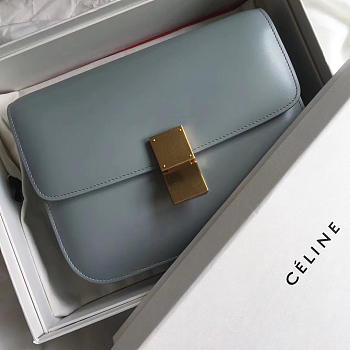 Celine Classic Light Blue Bag in Box Calfskin Smooth Leather