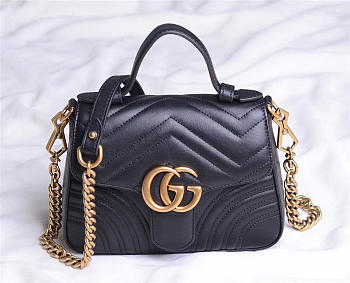Gucci Marmont mini top Crossbady handle bag with Black 547260