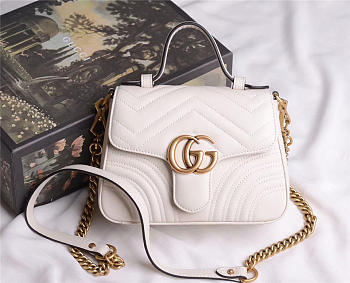 Gucci Marmont mini top Crossbady handle bag with White 547260