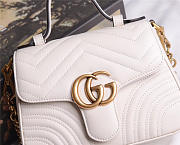 Gucci Marmont mini top Crossbady handle bag with White 547260 - 2