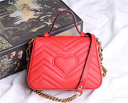 Gucci Marmont mini top Crossbady handle bag with Red 547260 - 2