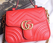 Gucci Marmont mini top Crossbady handle bag with Red 547260 - 3