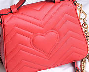 Gucci Marmont mini top Crossbady handle bag with Red 547260 - 6