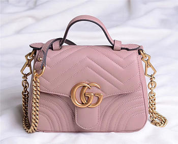 Gucci Marmont mini top Crossbady handle bag with Pink 547260