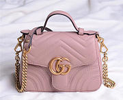Gucci Marmont mini top Crossbady handle bag with Pink 547260 - 2