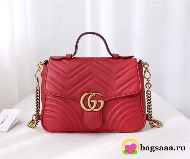 Gucci Marmont Crossbady handle bag with Red 498110 - 1
