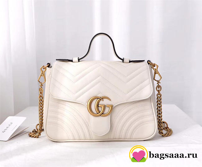 Gucci Marmont Crossbady handle bag with White 498110 - 1