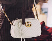 Gucci Marmont small matelassé shoulder White bag 447632 - 4