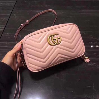 Gucci Marmont small matelassé shoulder Pink bag