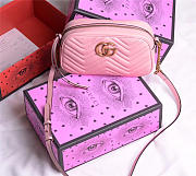 Gucci Marmont small matelassé shoulder Pink bag - 2