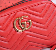 Gucci Marmont small matelassé shoulder Red bag - 2