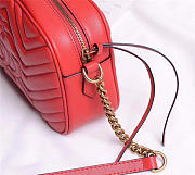 Gucci Marmont small matelassé shoulder Red bag - 3